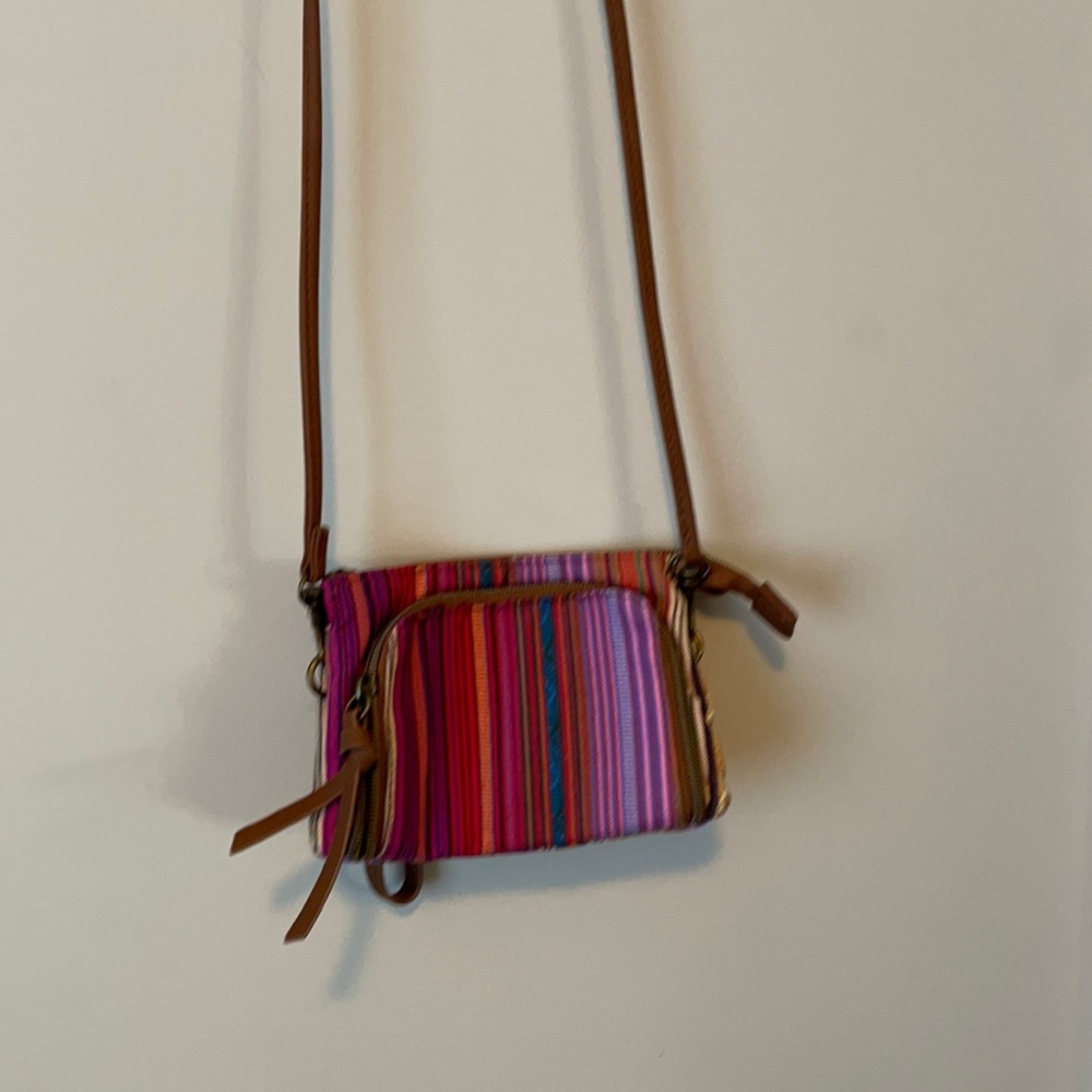Cross body striped purse